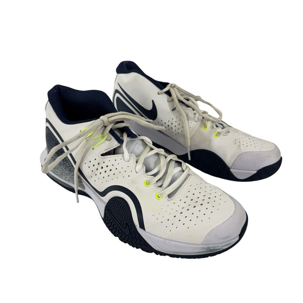 Nike Court Tech Challenge 20 Navy Hot Lime White BQ0234-103 9.5 Mens Tennis READ